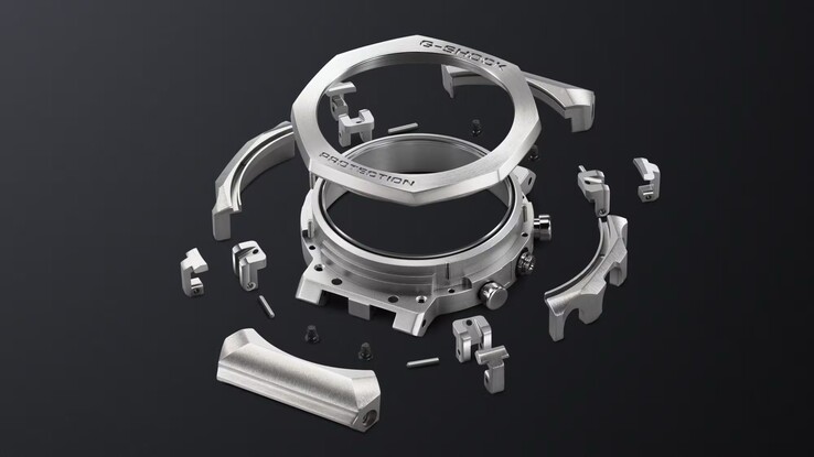 De zorgvuldig ontworpen kast en bezel bestaan uit 27 afzonderlijke onderdelen. (Afbeeldingsbron: Casio)