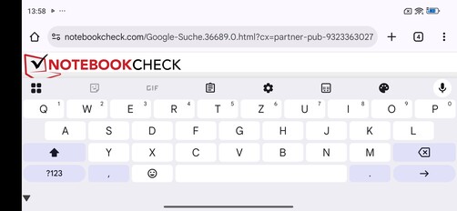 Gboard in liggende modus