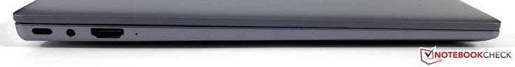 Linkerzijde: USB-C 3.2 Gen.1 (opladen, DisplayPort ALT-modus), 3,5 mm stereo, HDMI 1.4b
