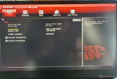 MSI Vector GP76 BIOS: Hoofd