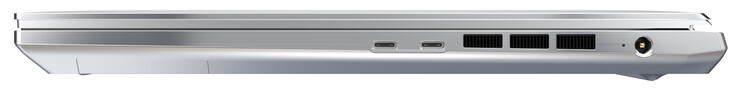 Rechts: Thunderbolt 4 (USB-C, DisplayPort, Power Delivery), voeding