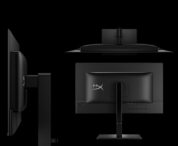 HyperX OMEN 27q QD-OLED gamingmonitor getoond vanuit zij- en achteraanzicht (Afbeelding bron: HP)