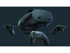Een productcatalogusafbeelding voor Meta&#039;s limited edition Quest 3S Xbox Edition VR-headset tegen een zwarte achtergrond. (Afbeelding Bron: Meta)