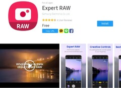 Samsung Expert RAW camera app pagina in de Galaxy Store marktplaats (Bron: Eigen)