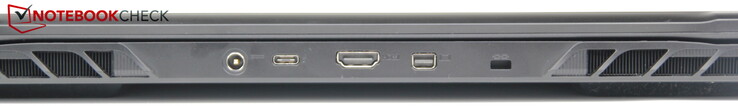 Achterkant: Voeding, Thunderbolt 4/USB-C 3.2 Gen2 (DisplayPort 1.4, Power Delivery: nee), HDMI, MiniDP, Kensington