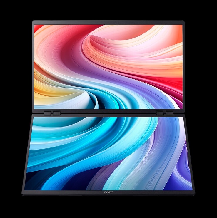 Acer PD243Y E met twee schermen uitgebreid. (Afbeeldingsbron: Acer)