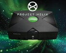 Originele Xbox-console afgebeeld met Project Helix-logo
