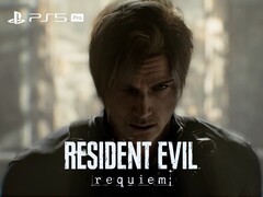 Resident Evil Requiem banner met Leon en PS5 Pro logo