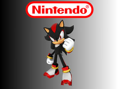 Shadow the Hedgehog onder Nintendo-logo (Afbeelding bron: Sega, Nintendo of America met bewerkingen)