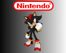 Shadow the Hedgehog onder Nintendo-logo (Afbeelding bron: Sega, Nintendo of America met bewerkingen)