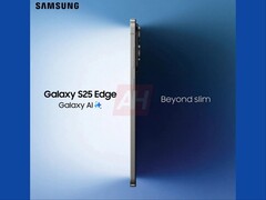 De uitgelekte afbeelding van de Galaxy S25 Edge toont het zijprofiel van de ultraslanke telefoon. (Afbeeldingsbron: Android Headlines)