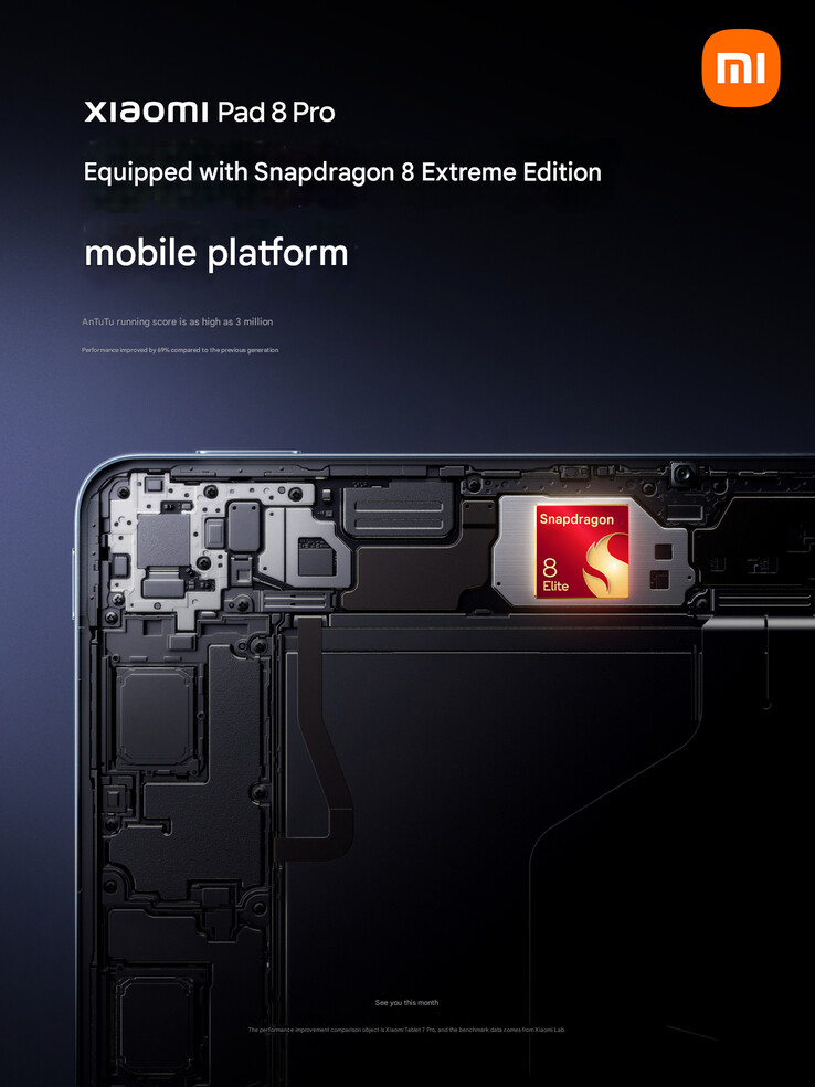 Xiaomi bevestigt de SoC van de Pad 8 Pro (Beeldbron: Xiaomi - machine vertaald)