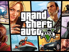 Het titelscherm van GTA 5.
