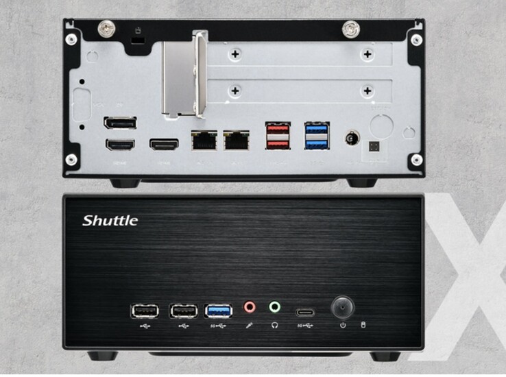 De Shuttle XH860G2 mini PC heeft een gezonde reeks poorten, waaronder dubbel Ethernet.