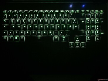 Achtergrondverlichting toetsenbord (bijvoorbeeld groen afgebeeld)