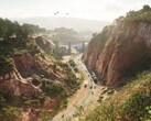 Afbeelding uit GTA 6, waarop landschappen en een brug te zien zijn. (Afbeeldingsbron: Rockstar Games)