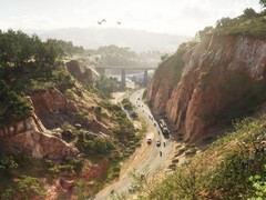 Afbeelding uit GTA 6, waarop landschappen en een brug te zien zijn. (Afbeeldingsbron: Rockstar Games)