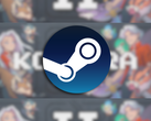 Afgebeeld - het Steam-logo over de miniatuur van het spel, onscherp.