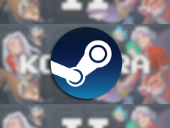 Afgebeeld - het Steam-logo over de miniatuur van het spel, onscherp.