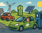 Verbrandingsmotoren worden overbodig nu nieuwe batterijtechnologieën voor een revolutie in mobiliteit zorgen. (Afbeeldingsbron: GPT-image-1)