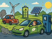 Verbrandingsmotoren worden overbodig nu nieuwe batterijtechnologieën voor een revolutie in mobiliteit zorgen. (Afbeeldingsbron: GPT-image-1)