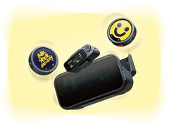 De Insta360 Mic Pro heeft een E-Ink display dat logo's, emoji's en andere afbeeldingen kan weergeven.