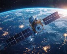 Een AI-gegenereerd beeld van een satelliet die in een baan om de aarde draait. (Afbeeldingsbron: Александр Лобач, Adobe Stock)