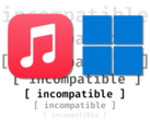 Apple Muziek en Windows hebben echt het gevoel dat ze niet compatibel zijn - dat Apple half werk heeft geleverd bij het porten van een van hun belangrijkste apps naar het populairste pc OS ter wereld. (Afbeeldingsbron: Apple, Microsoft, Anubhav Sharma - Notebookcheck)
