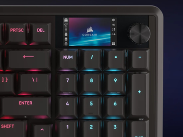 Een 1,9" 320 x 170 IPS-kleurenscherm op een toetsenbord is een nieuw soort flex. (Afbeeldingsbron: Corsair)