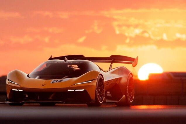 De Corvette CX.R Vision Gran Turismo met de iconische geel-zwarte kleurstelling van Corvette Racing (Afbeelding bron: GM)