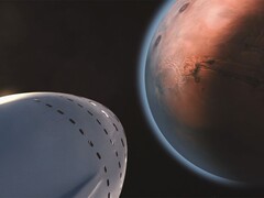 Een afbeelding van een ruimteschip op weg naar een planeet. (Afbeeldingsbron: SpaceX - Pexels)