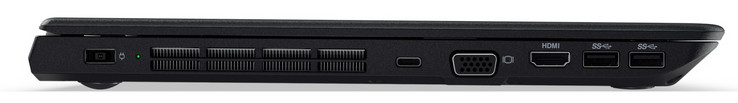 Linkerkant: stroomaansluiting, USB 3.1 Gen 1 (Type C), VGA, HDMI, 2x USB 3.1 Gen 1 (Type A)