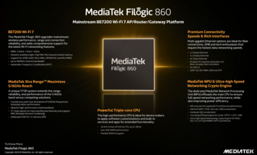 Belangrijkste kenmerken MediaTek Filogic 860 (afbeelding via MediaTek)