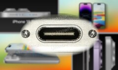 De real-world Apple iPhone 15 Pro opname heeft schijnbaar bevestigd dat er een USB-C poort is opgenomen. (Beeldbron: 9To5Mac & @URedditor - bewerkt)