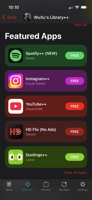 Altstore Classic 3rd party bronnen bieden toegang tot apps die zijn ontworpen om betaalde functies van diensten als Spotify, Deezer, YouTube en Duolingo te omzeilen, evenals illegale tv-sites (Afbeelding Bron: Notebookcheck)
