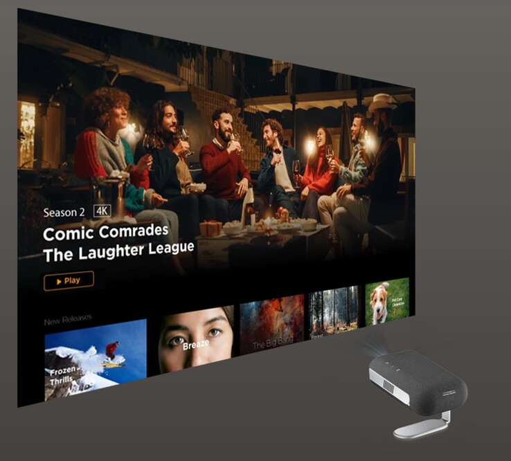 De Viewsonic M1 Max draagbare projector heeft ingebouwde Google TV videostreaming. (Afbeeldingsbron: Viewsonic)