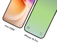 De Vivo X300 naast een iPhone 16 Pro, van links naar rechts. (Afbeeldingsbron: Han Bo Xiao - bewerkt)
