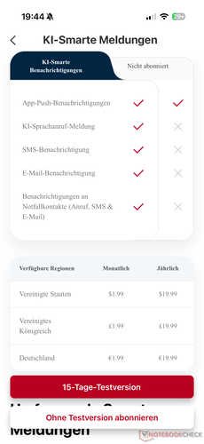 Extra functies die bij het abonnement zijn inbegrepen