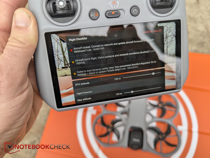 Drone geblokkeerd, opstijgen onmogelijk