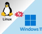 Linux vs Windows 11 gamingprestaties vergelijken met Tux en Windows-logo's