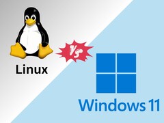 Linux vs Windows 11 gamingprestaties vergelijken met Tux en Windows-logo's