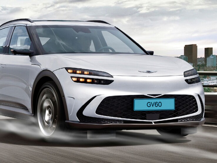 Een render van de Genesis GV60 met Active Air Skirt (Afbeelding bron: Hyundai)