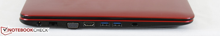 Links: power, Gigabit Ethernet, VGA, HDMI, 2x USB 3.0, Kensington Lock