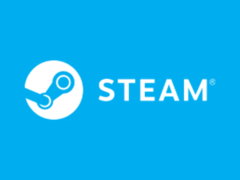 Het Steam-logo op een blauwe achtergrond (bron: Valve)