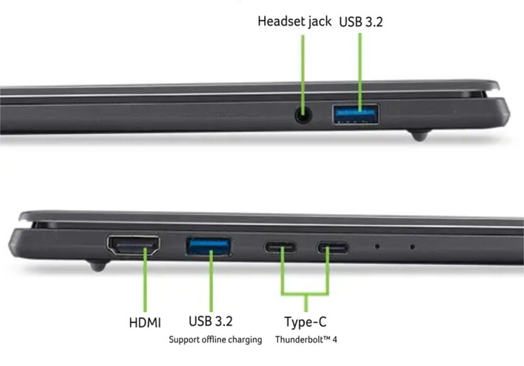 De 16-inch laptop van Acer is tevens voorzien van een batterij van 70 Wh die 100 W-opladen ondersteunt.