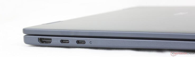 Rechts: HDMI 1.4, 2x USB-C Gen. 2 (10 Gbps) met DisplayPort + Power Delivery