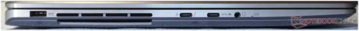 Links: voeding, Thunderbolt 4, USB-C (10 Gb/s, PD, DP), headset
