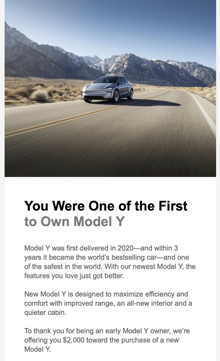 De nieuwe Model Y kortingsaanbieding voor oudere eigenaars.