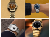 Van linksboven naar linksonder, met de klok mee (afgebeeld), hebben we de Q Timex 1972 Time Machine heruitgave met een bruine wijzerplaat, dezelfde heruitgave met een blauwe wijzerplaat, de Q Timex 1975 Enigma heruitgave, en de Timex x Peanuts Marlin Automatic. (Afbeelding bron: Timex - Bewerkt)