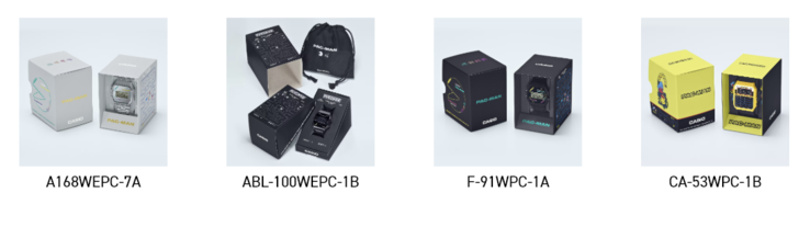 De speciale Pac-man x Casio verpakking voor alle 4 nieuwe modellen. (Afbeeldingsbron: Casio)